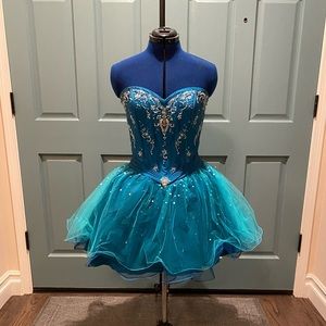 Mori Lee Teal Prom Dress